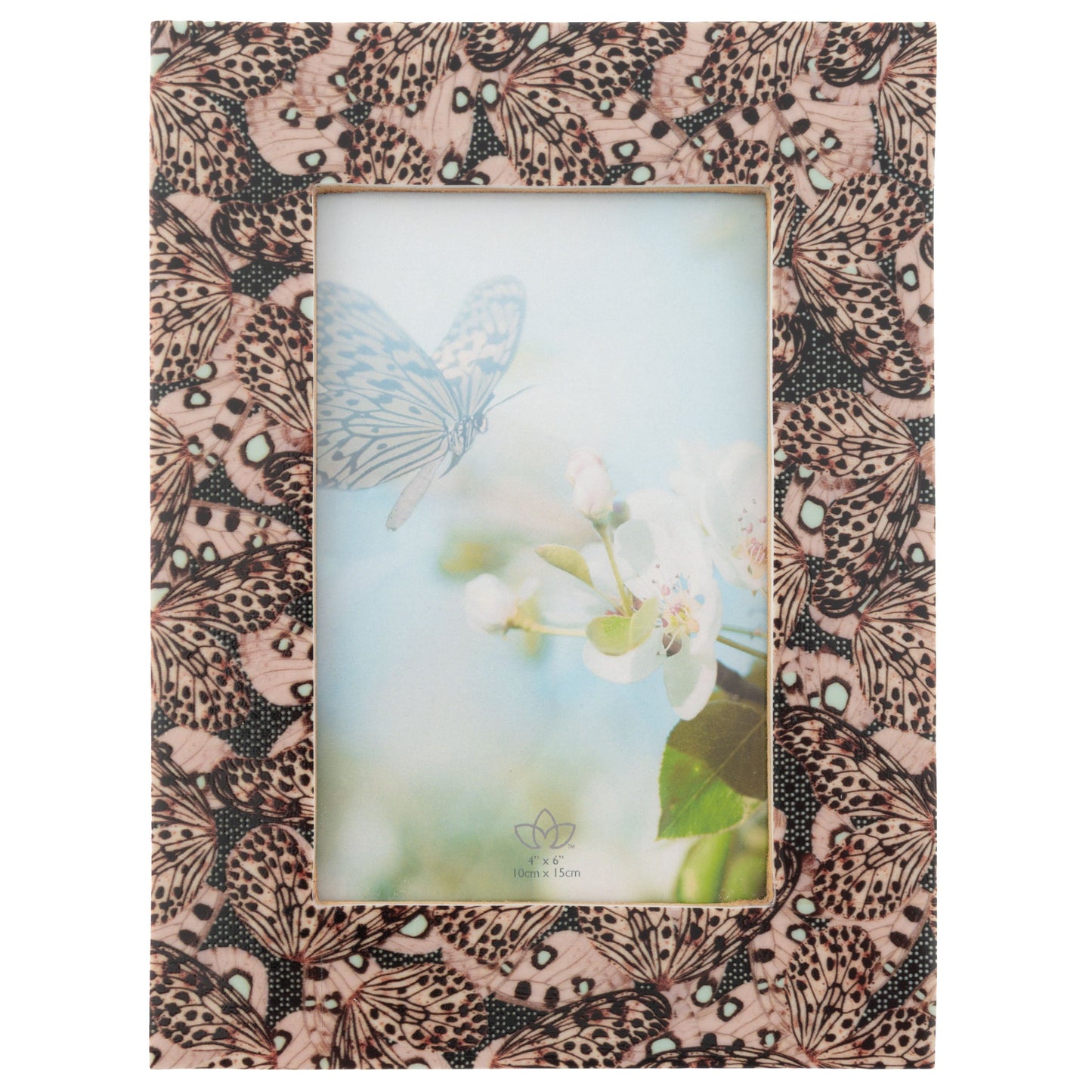 Butterfly Pink Rectangle Resin Picture Frame