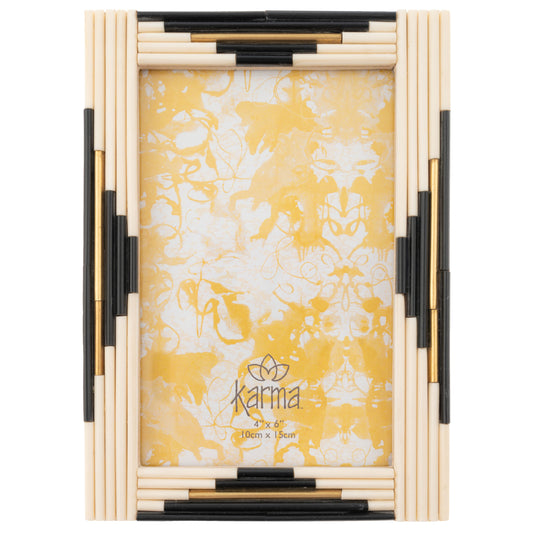 B&W Piped Rectangle Resin Picture Frame