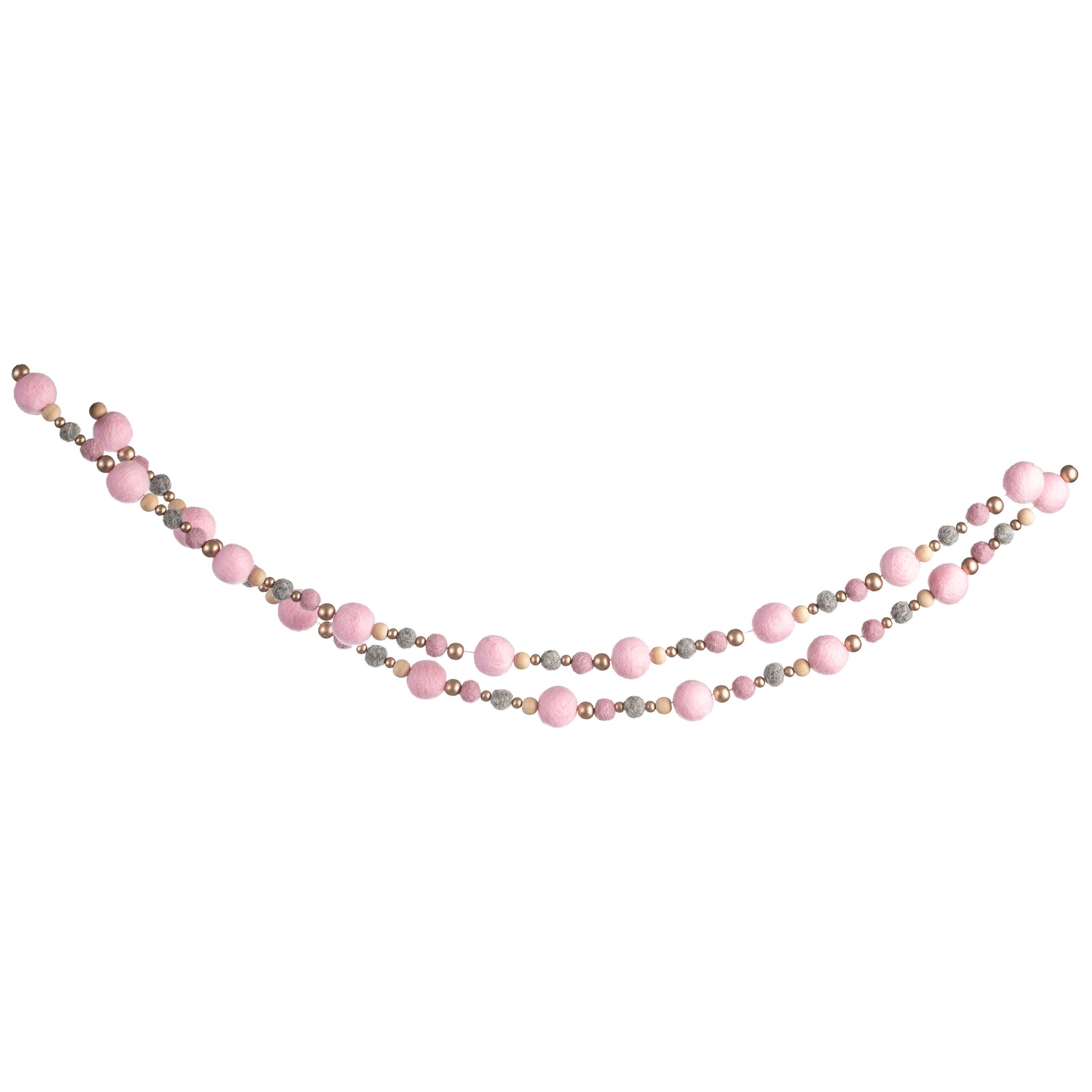 Winter Blush Felt Garland hanging view