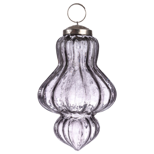 Smoke 4" Finial Glass Ornament