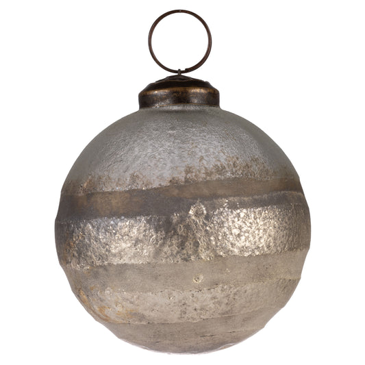 Pewter 4" Rustic Glass Ornament