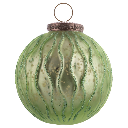 Ball Sage Glitter Ornament