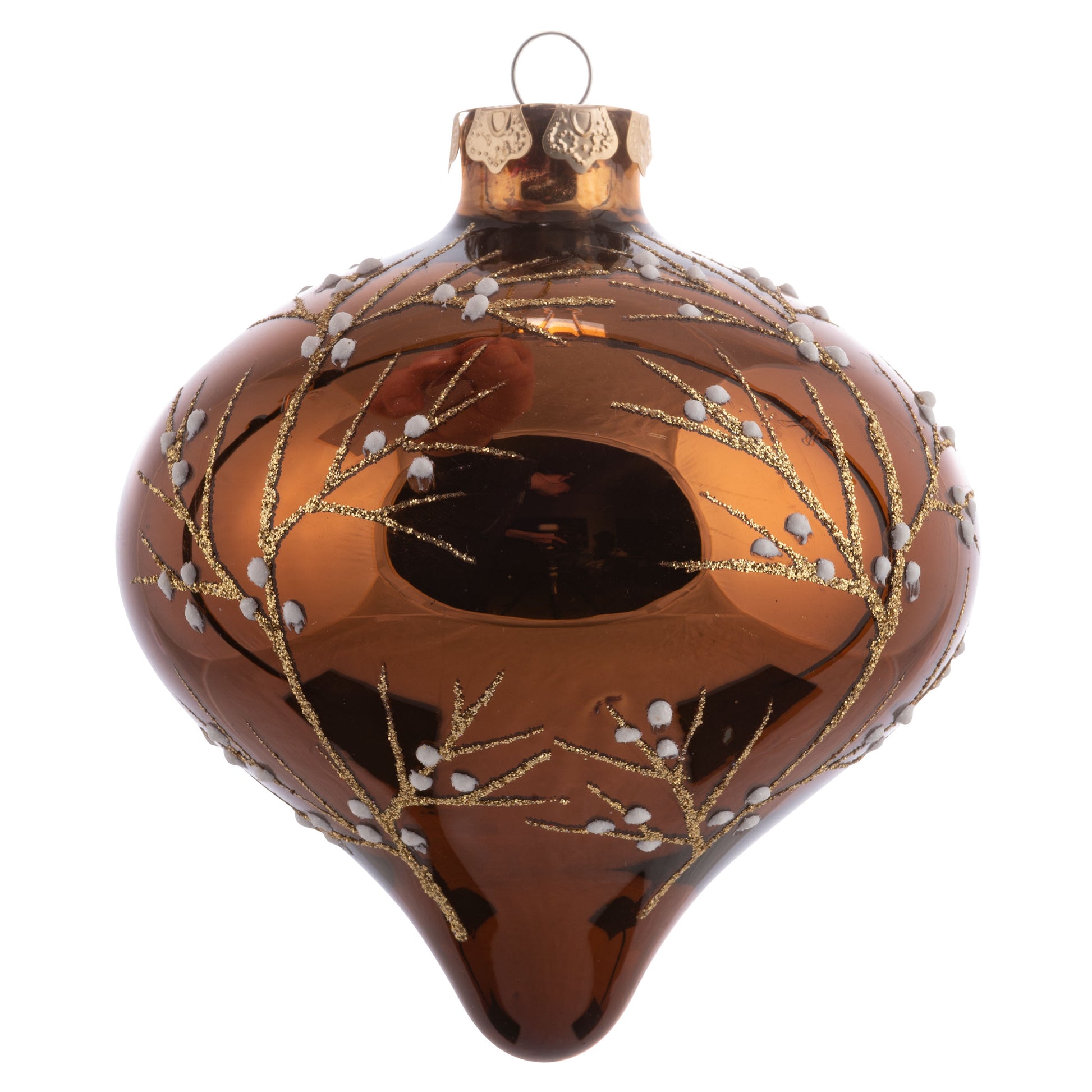 Drop Glitter Branch Glass Ornaments