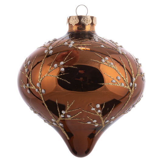 Drop Glitter Branch Glass Ornaments
