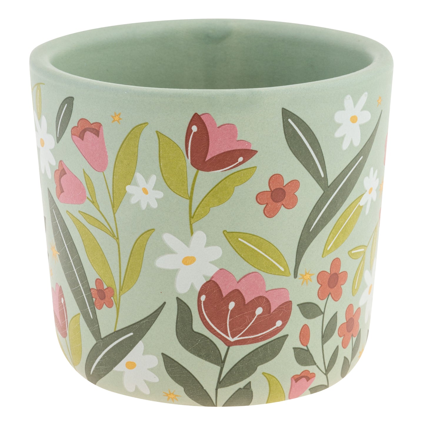 Love Grows Here Ceramic Planters small vase view. 