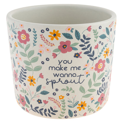 Sprout Ceramic Planters large planter view. 