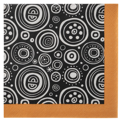 Circles Cocktail Paper Napkins individual view. 