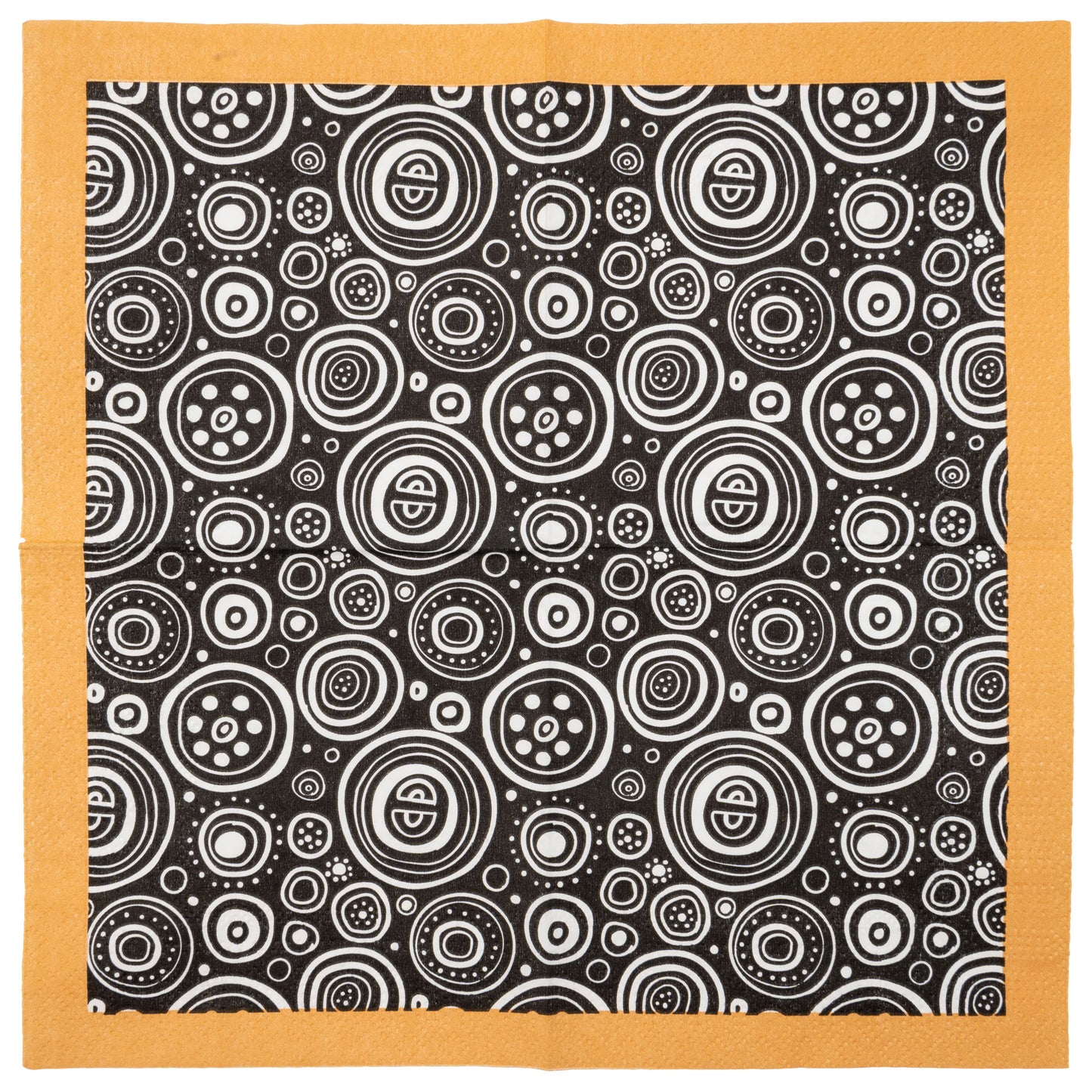 Circles Cocktail Paper Napkins unfolded view. 