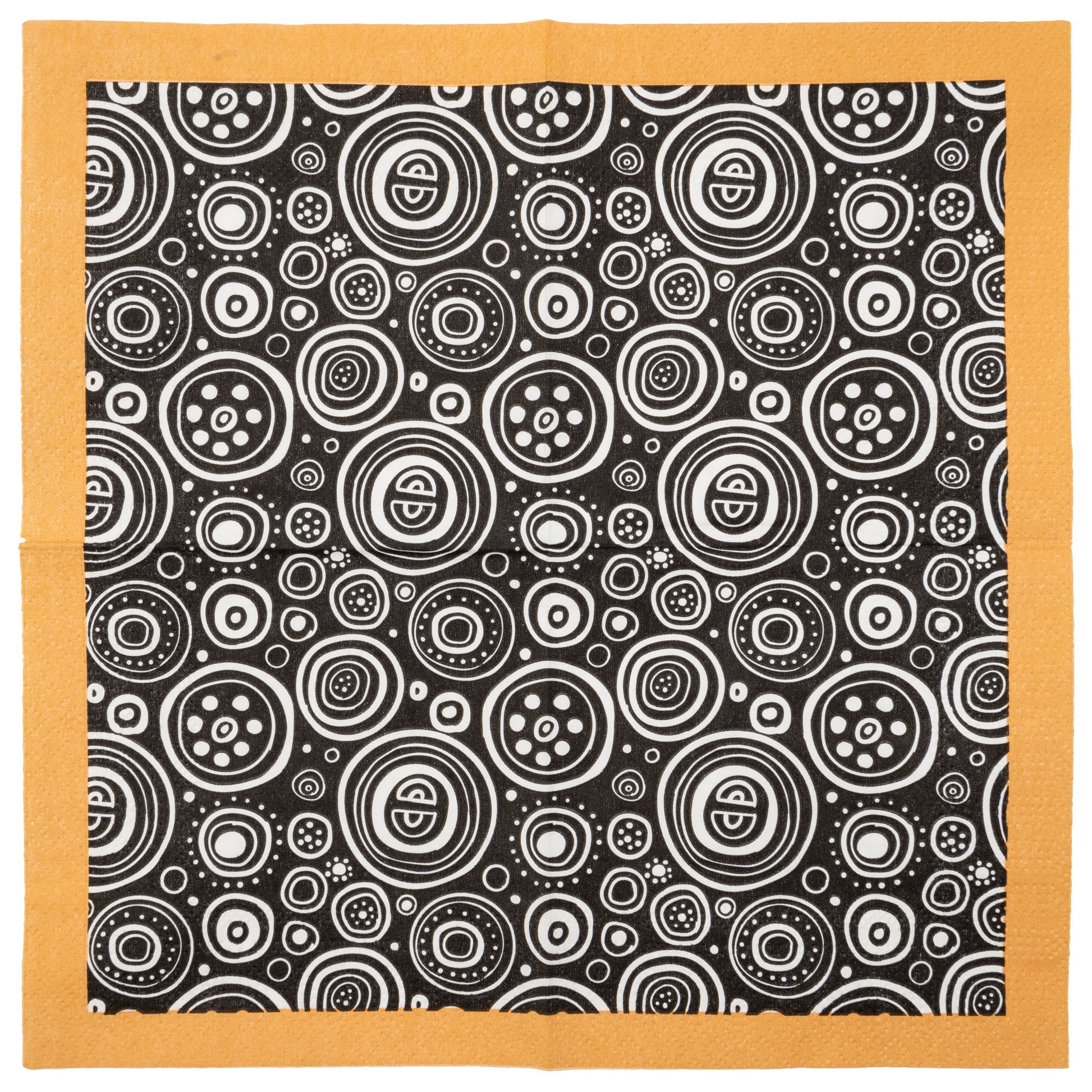 Circles Cocktail Paper Napkins unfolded view. 