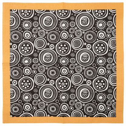 Circles Cocktail Paper Napkins unfolded view. 