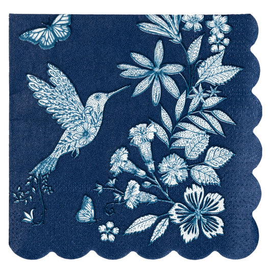 Hummingbird Cocktail Paper Napkins individual view. .