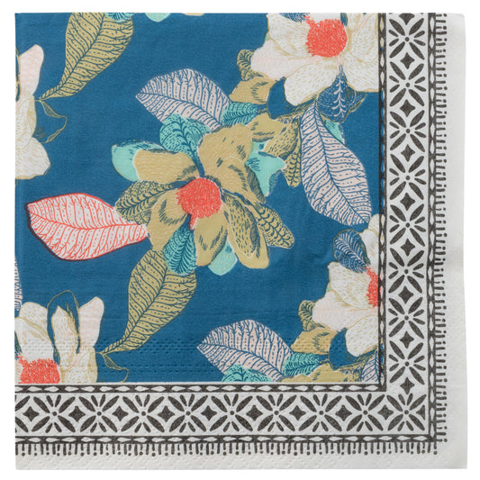 Seaside Floral Luncheon Paper Napkins individual view. 