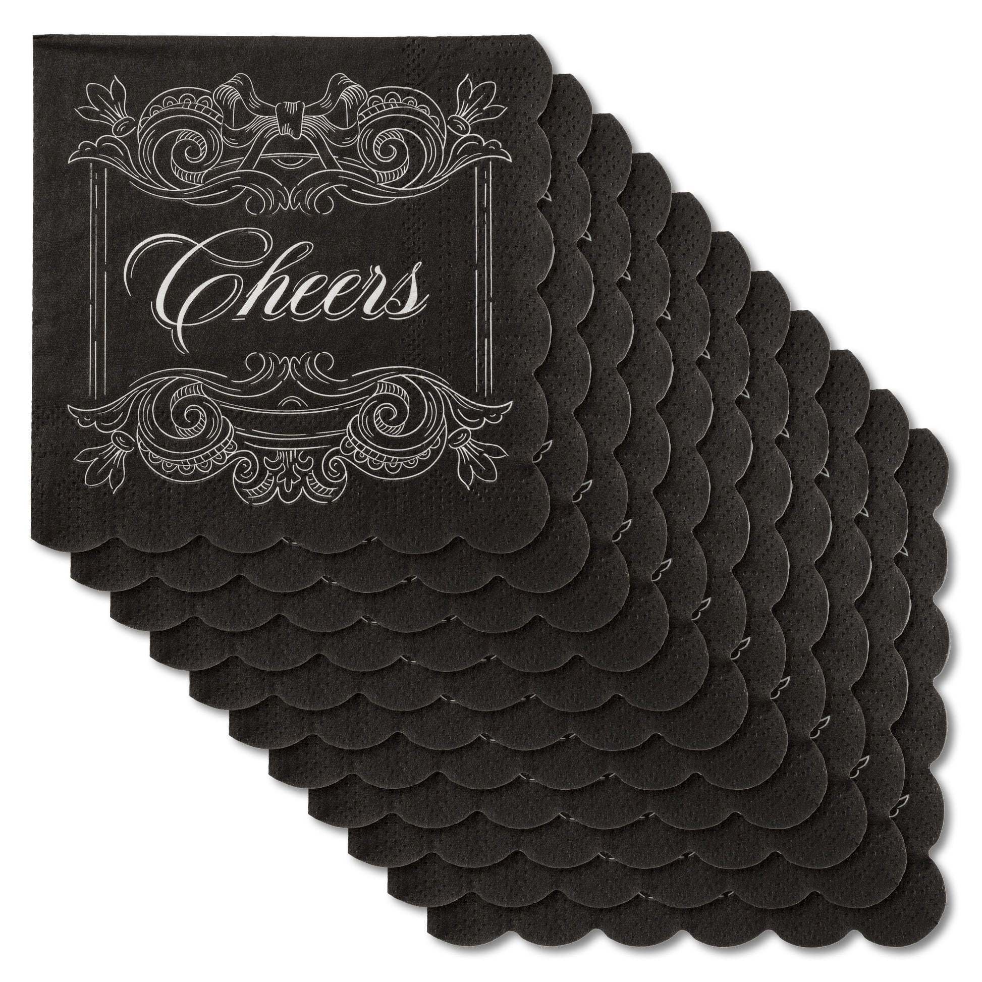 Cheers Cocktail Paper Napkins twenty pack view. 