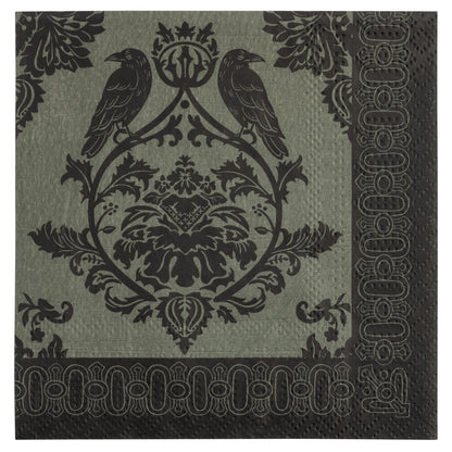 Damask Crow Cocktail Paper Napkins