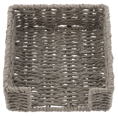 Gray Woven Paper Cocktail Napkin Holder