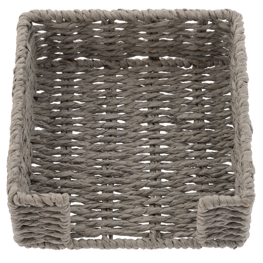 Gray Woven Paper Cocktail Napkin Holder