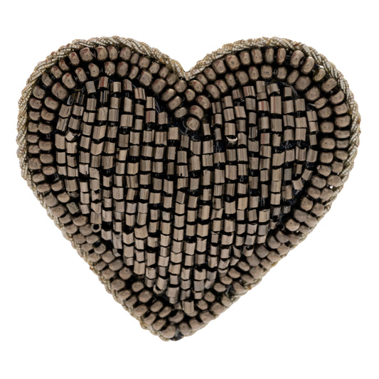 Gunmetal Mini Heart Beaded Ornament