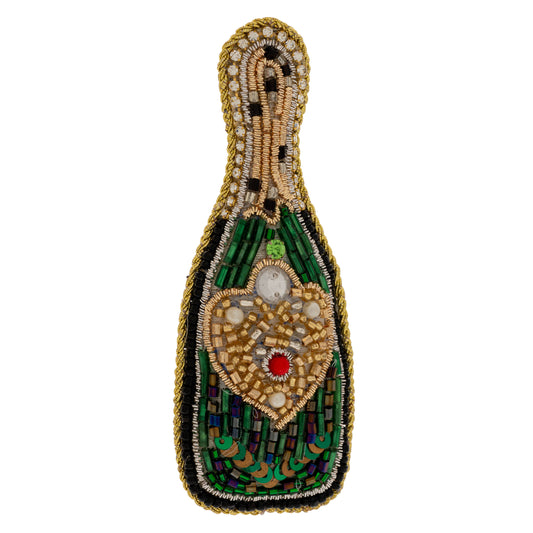 Champagne Bottle Beaded Ornament