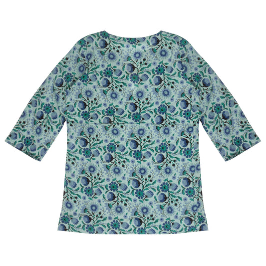 Teal Floral S/M Summer Tunic