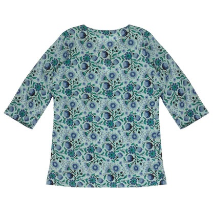 Teal Floral S/M Summer Tunic