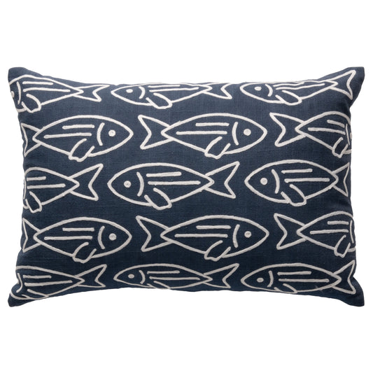 School of Fish Waterfront Lumbar Throw Pillows
