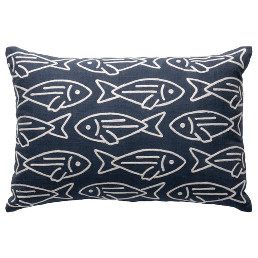 School of Fish Waterfront Lumbar Throw Pillows