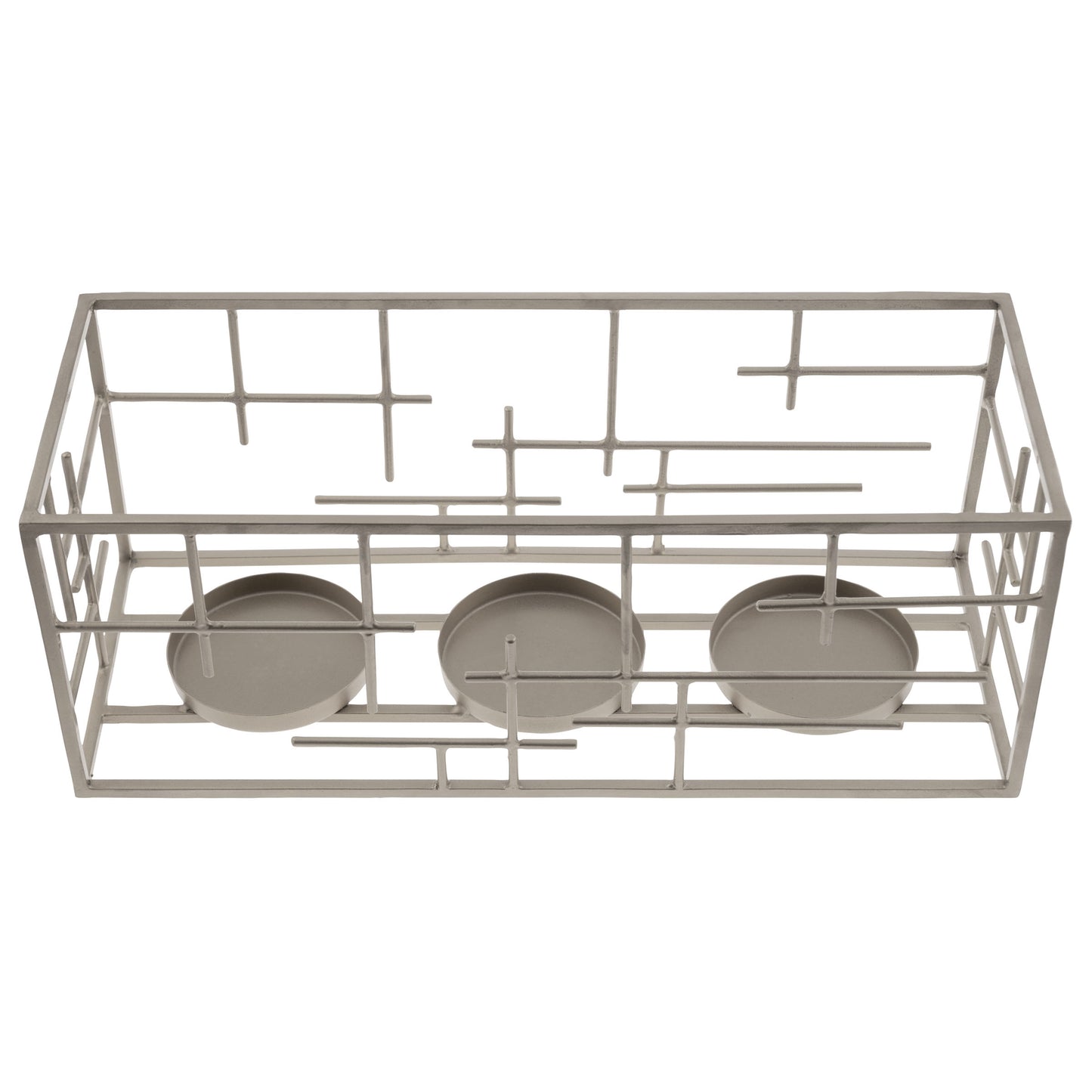 Lagoon Hatched Metal Lantern w/ Frosted Glass