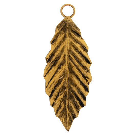 Elm Leaf Flat Metal Ornament