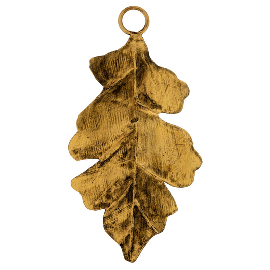 Bur Oak Leaf Flat Metal Ornament