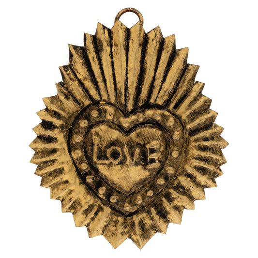 Heart Sm Flat Metal Ornament