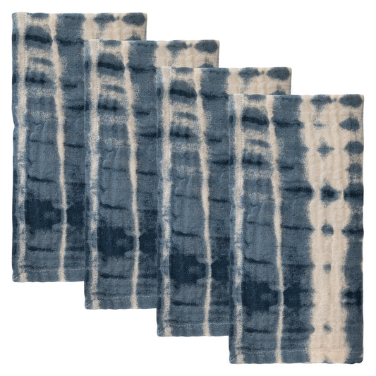 High Tide Tie Dye Dinner Napkins set of four view. 