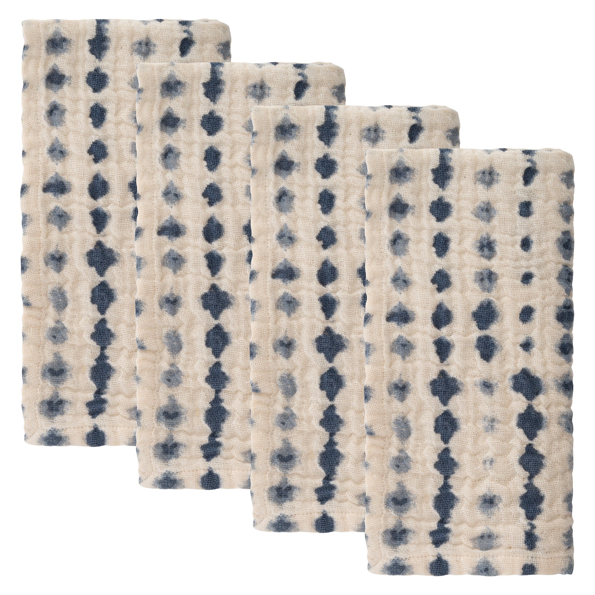 Low Tide Tie Dye Dinner Napkins set of four view. 