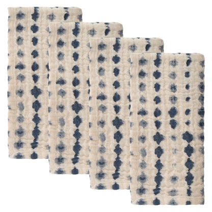 Low Tide Tie Dye Dinner Napkins set of four view. 
