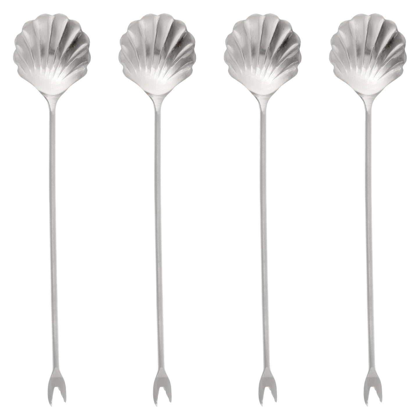 Silver Seashell Cocktail Picks set of four view