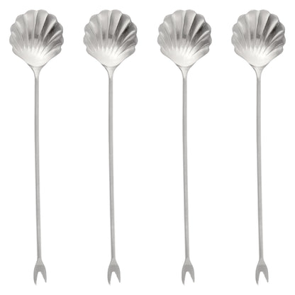Silver Seashell Cocktail Picks set of four view