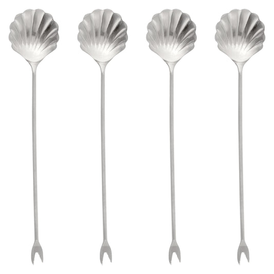 Silver Seashell Cocktail Picks set of four view