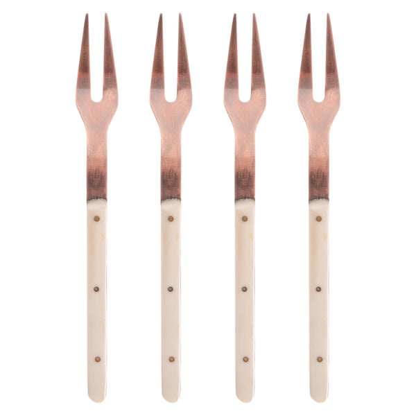 Ivory resin appetizer forks