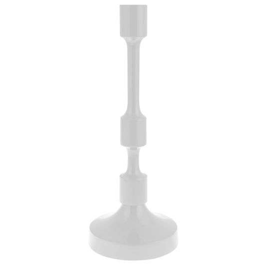 Large Pearl Metal Taper Candlestick Holder
