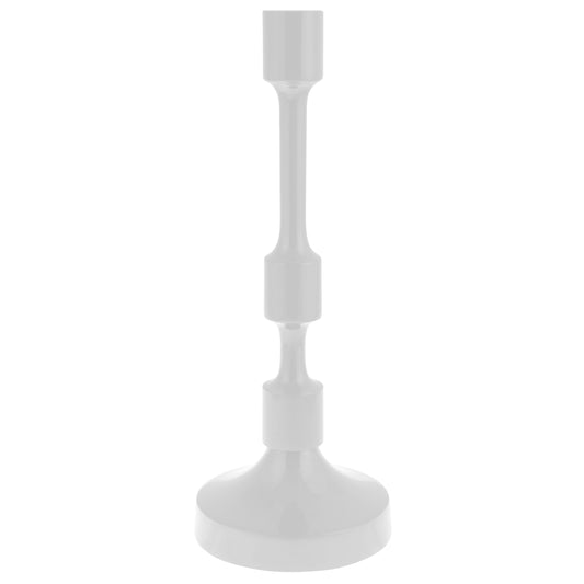 Large Pearl Metal Taper Candlestick Holder