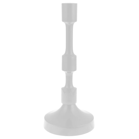 Medium Pearl Metal Taper Candlestick Holder