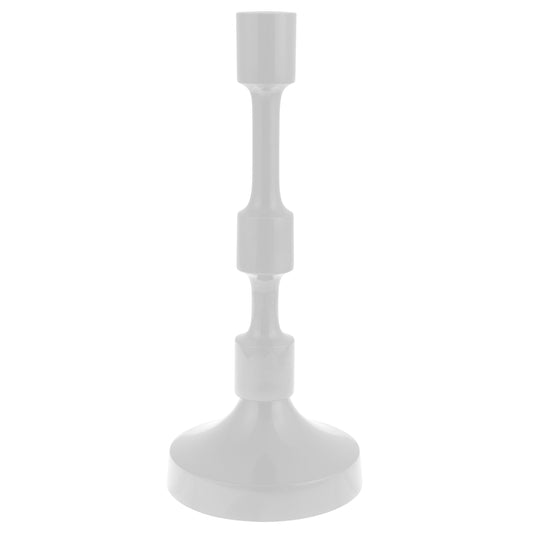 Medium Pearl Metal Taper Candlestick Holder