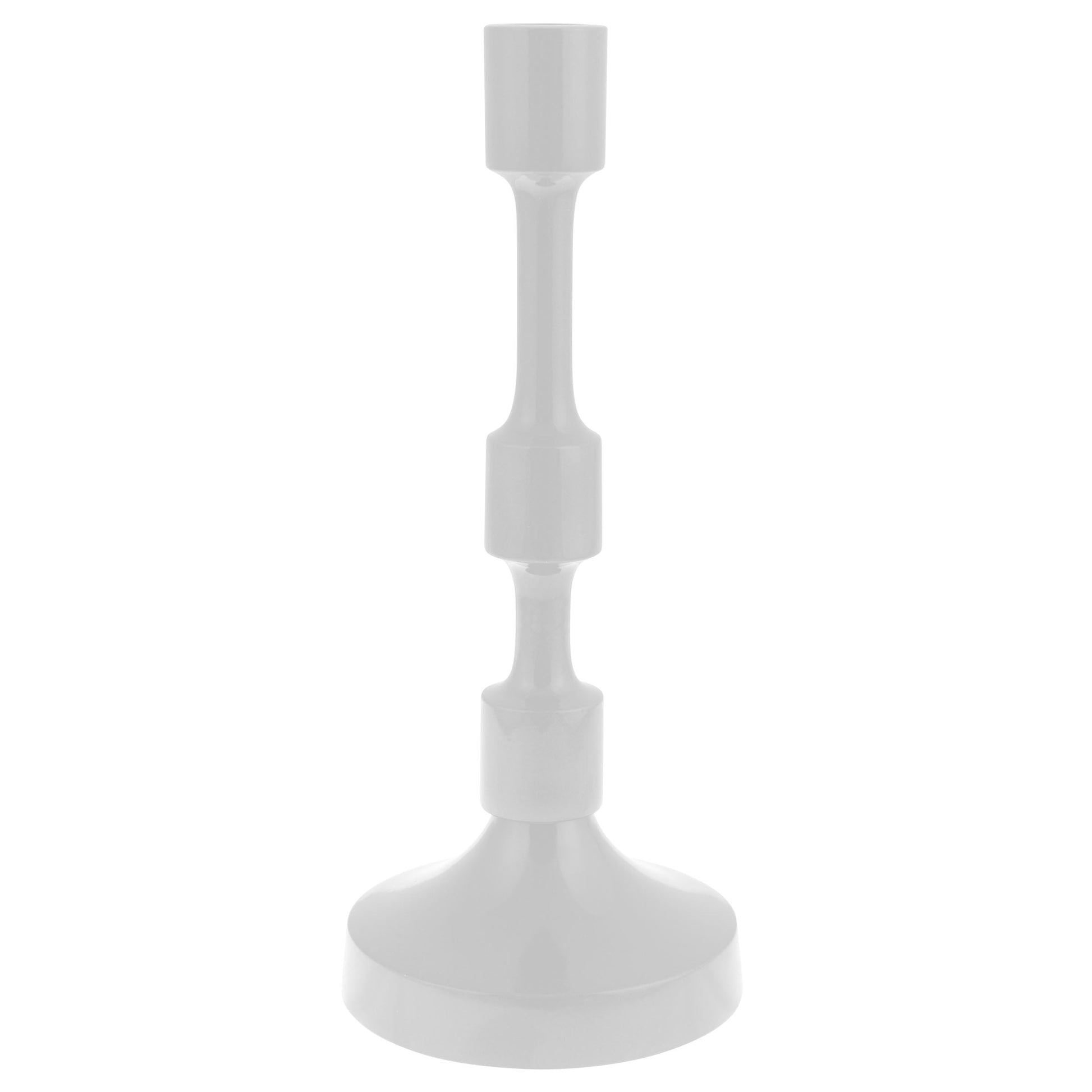 Medium Pearl Metal Taper Candlestick Holder