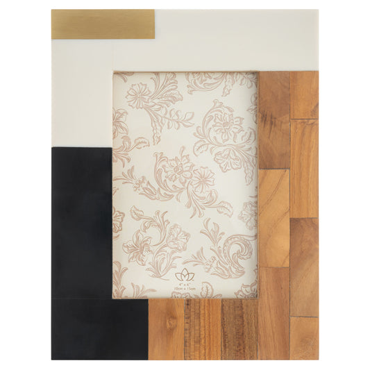 Color Block Rectangle Resin & Wood Frame