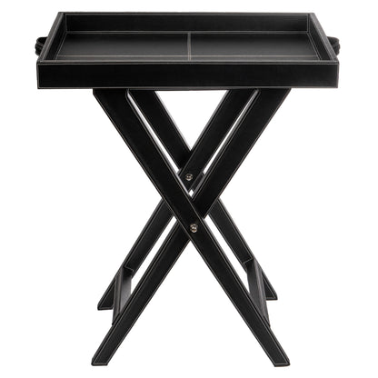 Black Leather Butler Tray