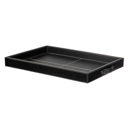 Black Leather Butler Tray