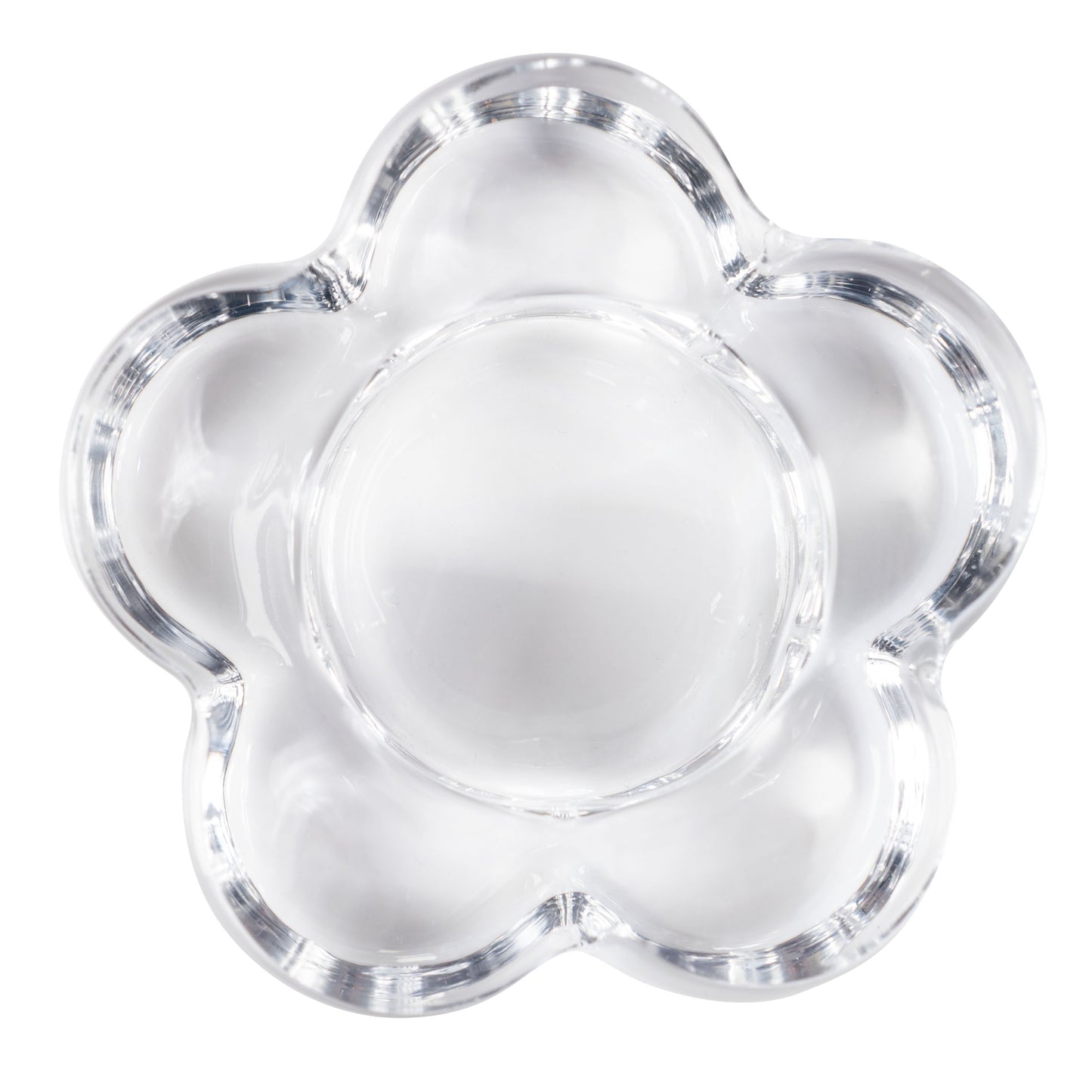 Clear Glass Flower Tealight Holder