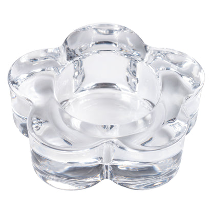 Clear Glass Flower Tealight Holder