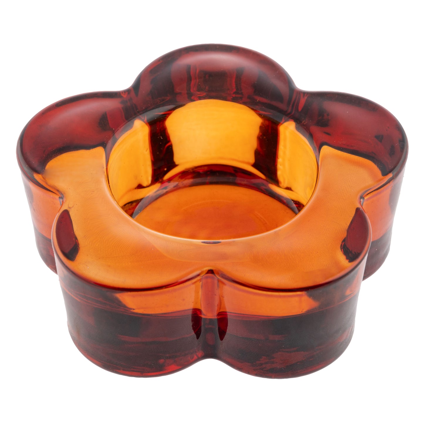 Copper Glass Flower Tealight Holder