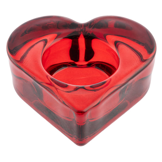 Red Glass Heart Tealight Holders