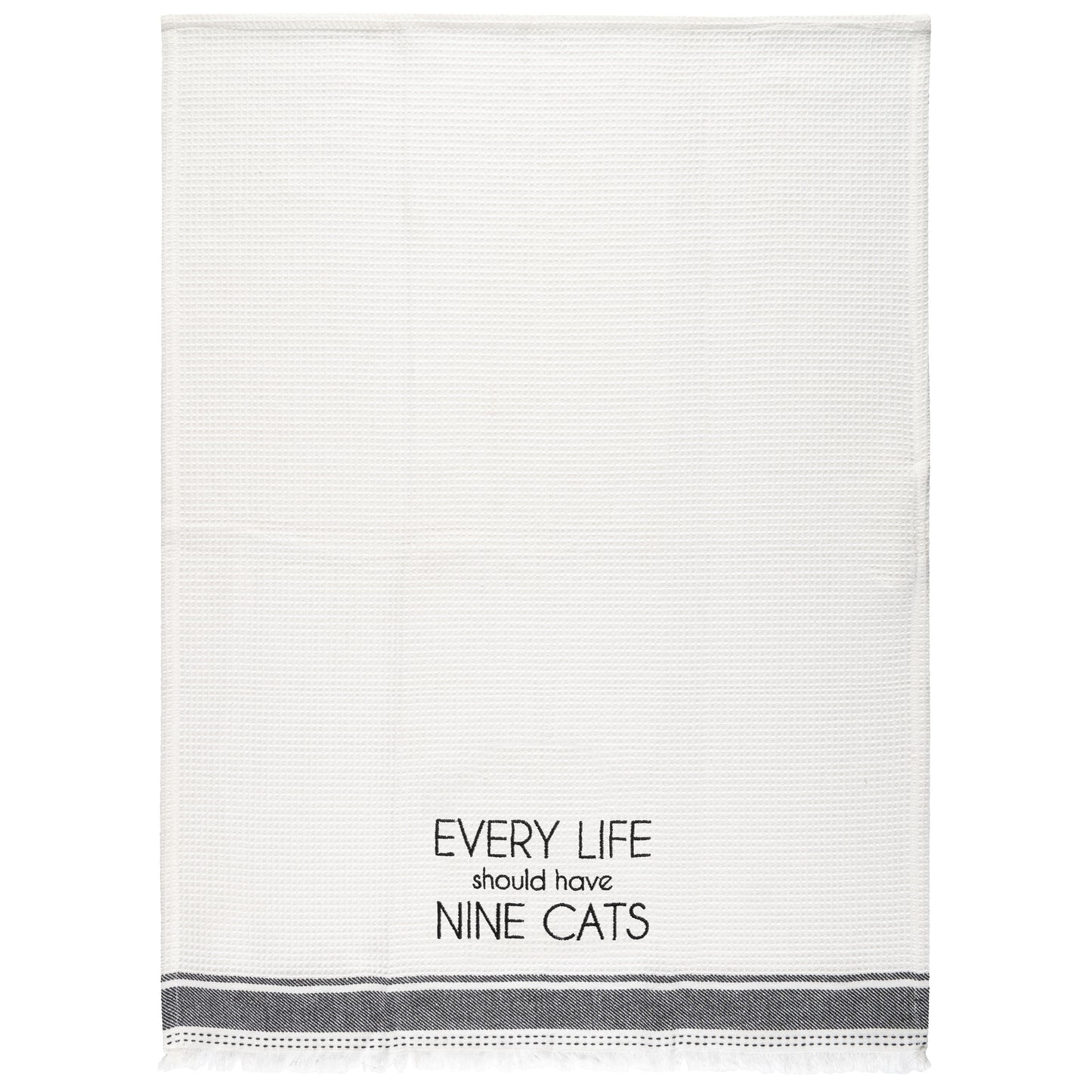Cats Milo Tea Towel unfolded view. 